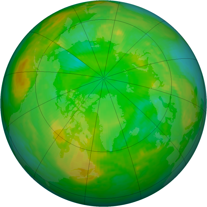 Arctic ozone map for 30 June 1986